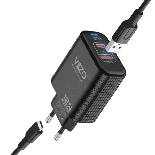 PLUG PRO VPC 12 Fast Charging Cable with USB + PD Charger – Dual Output 12W Power Solution for Type C & Micro Devices