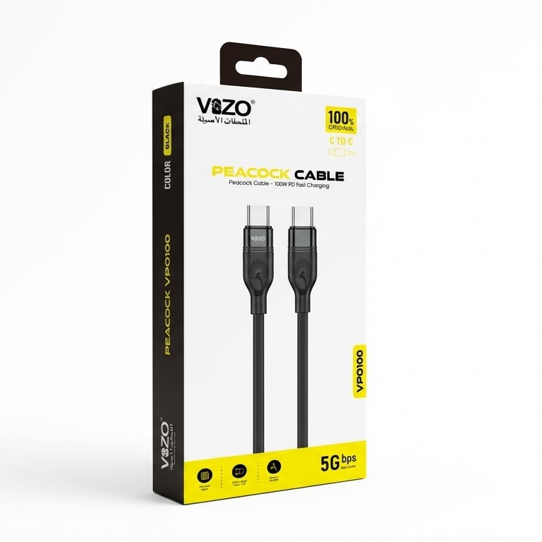 PEACOCK VPO101 C to C Super Fast Charging Cable – 5Gbps Ultra Speed Data Transfer for Type C Devices Image 4
