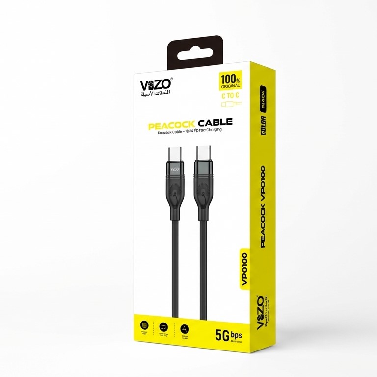 PEACOCK VPO101 C to C Super Fast Charging Cable – 5Gbps Ultra Speed Data Transfer for Type C Devices Image 5