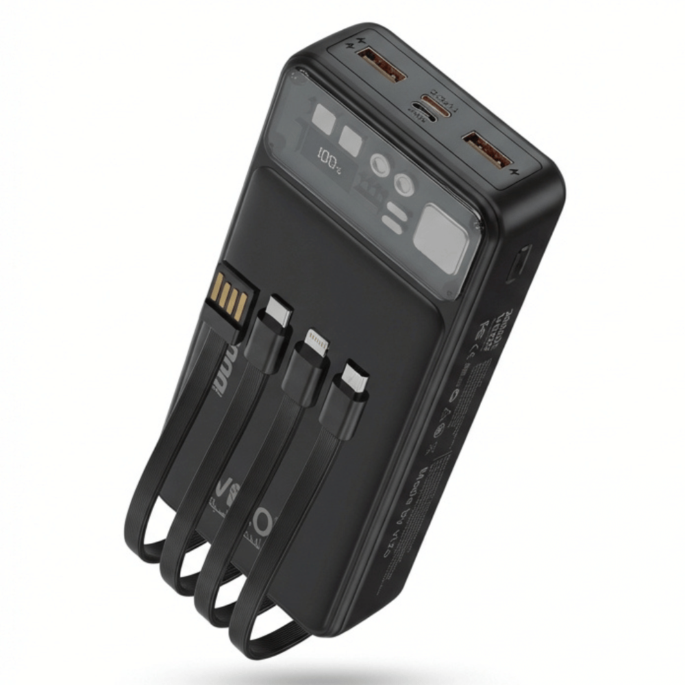 PowerX 20 (VPB P20) – 20000mAh 22 5W Super Fast Charging Power Bank with Built In Cables & Digital Display Image 4