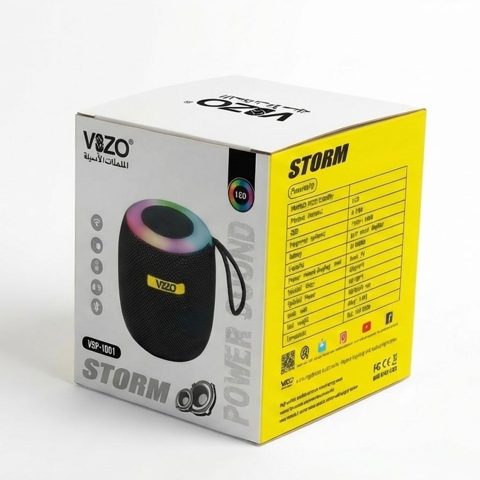 Vizo VSP 1001 Storm Power Speaker – Deep Bass Sound, Long Lasting Battery & RGB LED Bluetooth Wireless Speaker Image 3